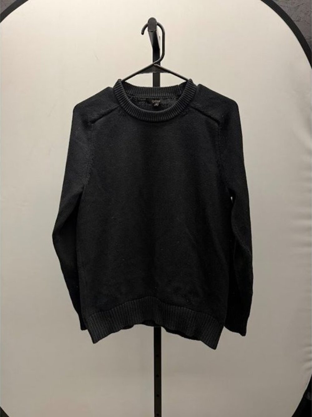 Quince Black Crewneck Cotton Sweater